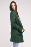 Hooded Open Front Sweater Cardigan-4 Colors