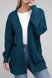 Low Gauge Waffle Open Cardigan Sweater-4 Colors