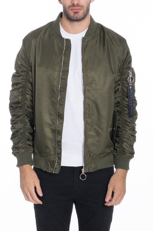 Weiv Men's Casual MA-1 Flight Lined Bomber Jacket- 5 Colors