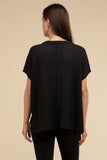 Dolman Short Sleeve Jacquard Sweater Top- 3 Colors