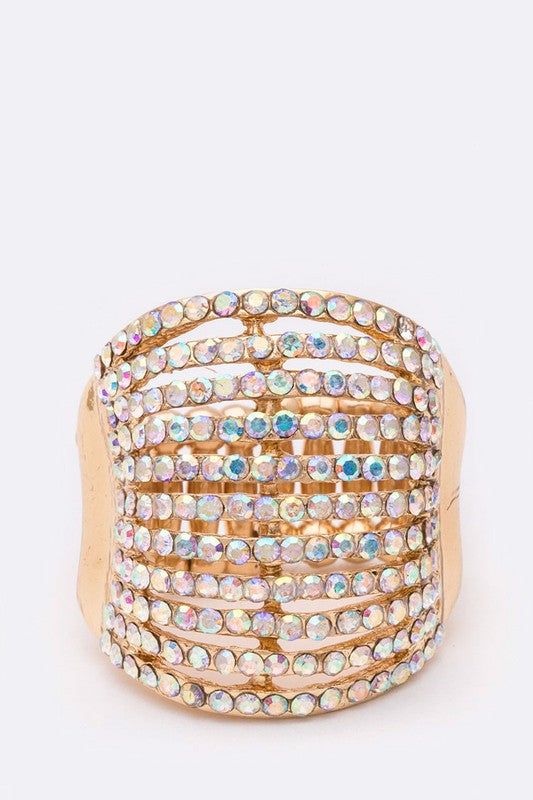 Layered Crystals Stretch Ring-9 Colors