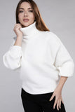 Viscose Dolman Sleeve Turtleneck Sweater Top- 5 Colors