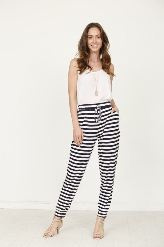 Striped Drawstring Jogger