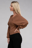 Viscose Cross Wrap Pullover Sweater Top- 4 Colors