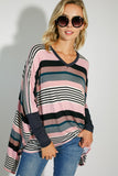 MULTI ENGINEERING STRIPE PRINT JERSEY OVERSIZE BOX- 2 COLORS