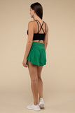 Wide Band Tennis Skirt with Zippered Back Pocket-3 Colors