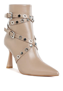 Jaunts Eyelets & Studs Harness Ankle Boots- 3 Colors