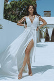 Vacation Resort Roped Up White  Maxi Dress