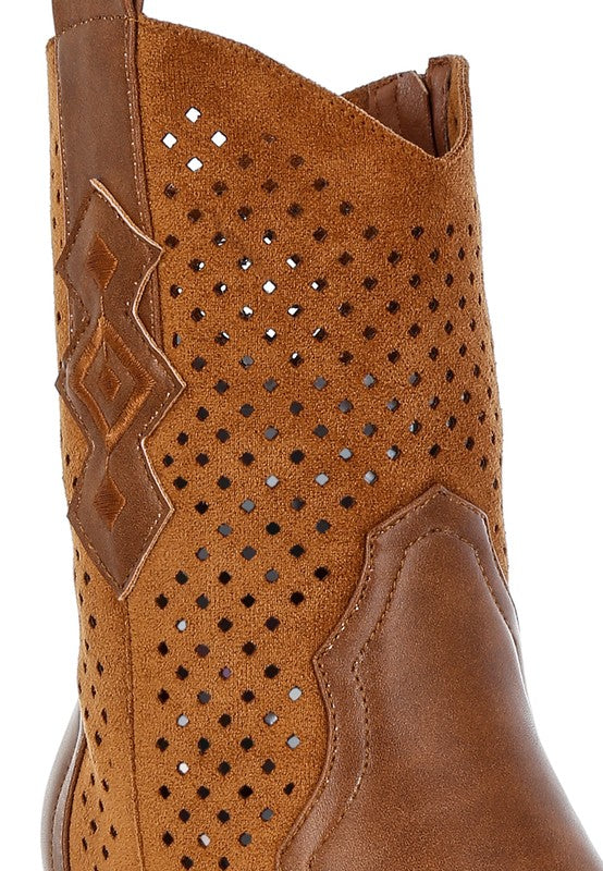 Prosia Rhinestone-Studded Cowboy Boots- 2 Colors
