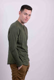 Men's Long Sleeves Henley T-Shirt-6 Colors