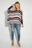 MULTI ENGINEERING STRIPE PRINT JERSEY OVERSIZE BOX- 2 COLORS