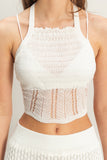 Knitted Snug Fit Top & Skirt Set- White (Pre-Order)