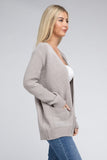 Melange Open Front Sweater Cardigan- 4 Colors