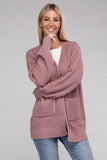 Low Gauge Waffle Open Cardigan Sweater-4 Colors