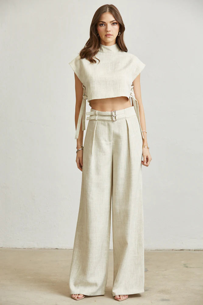 All that Linen Pants Set- Cream