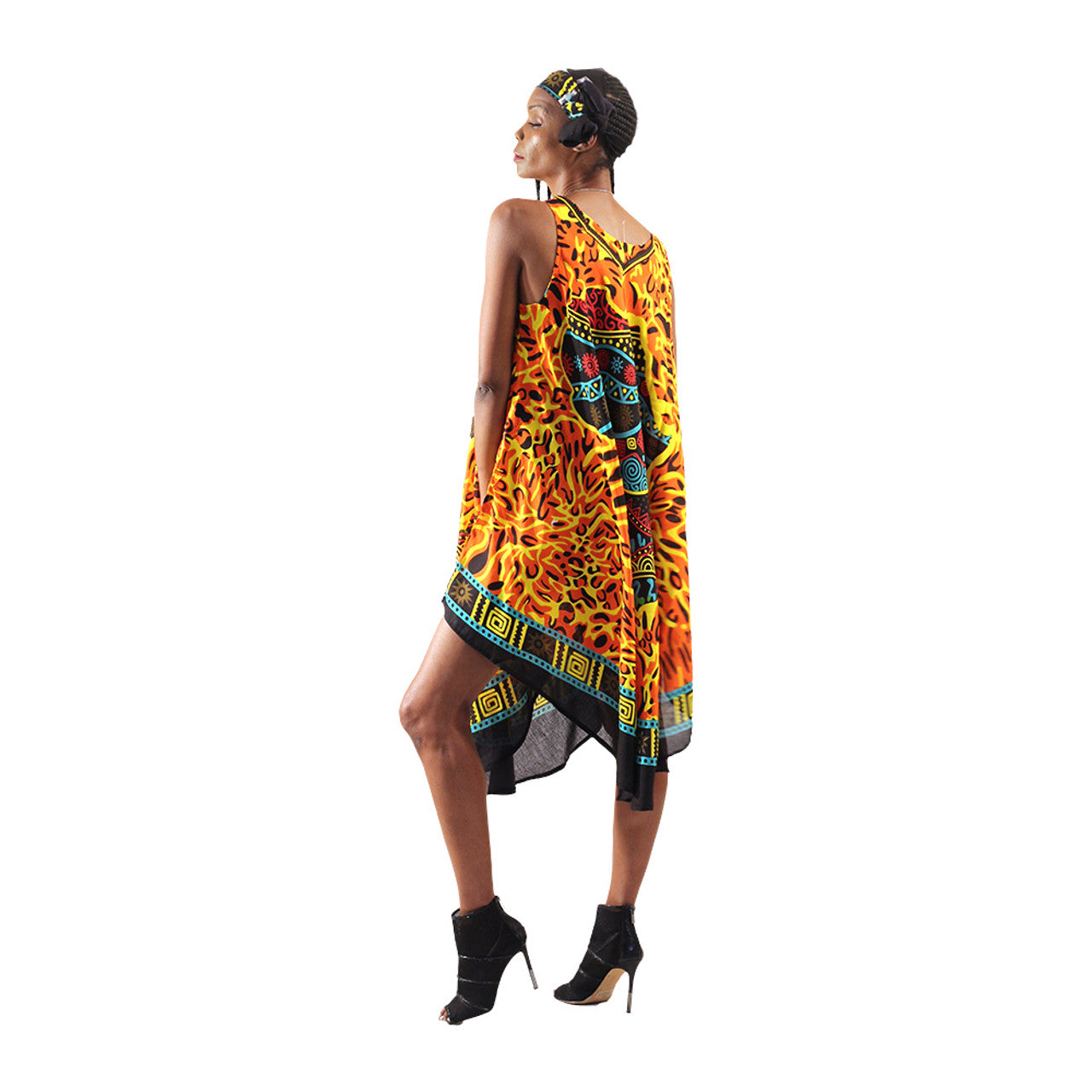 Rasta Print Umbrella Dress Set of 4