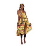 African Tribal Print Umbrella Dress Set of 3