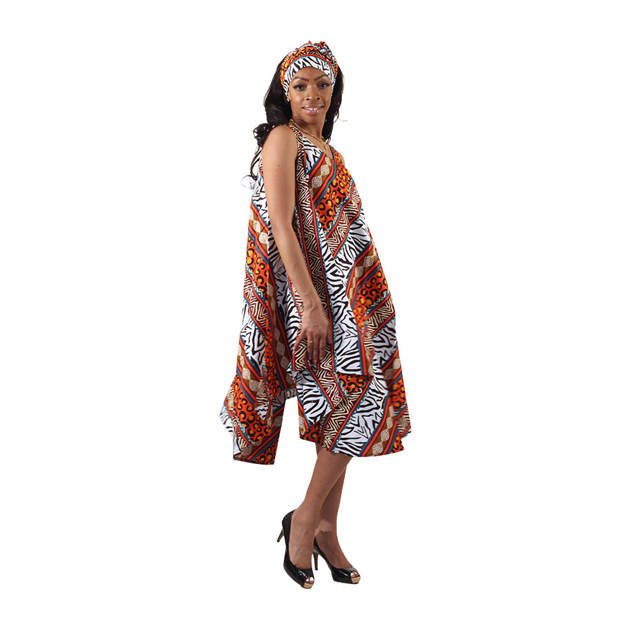 African Ankara Print Umbrella Dress-6 Colors