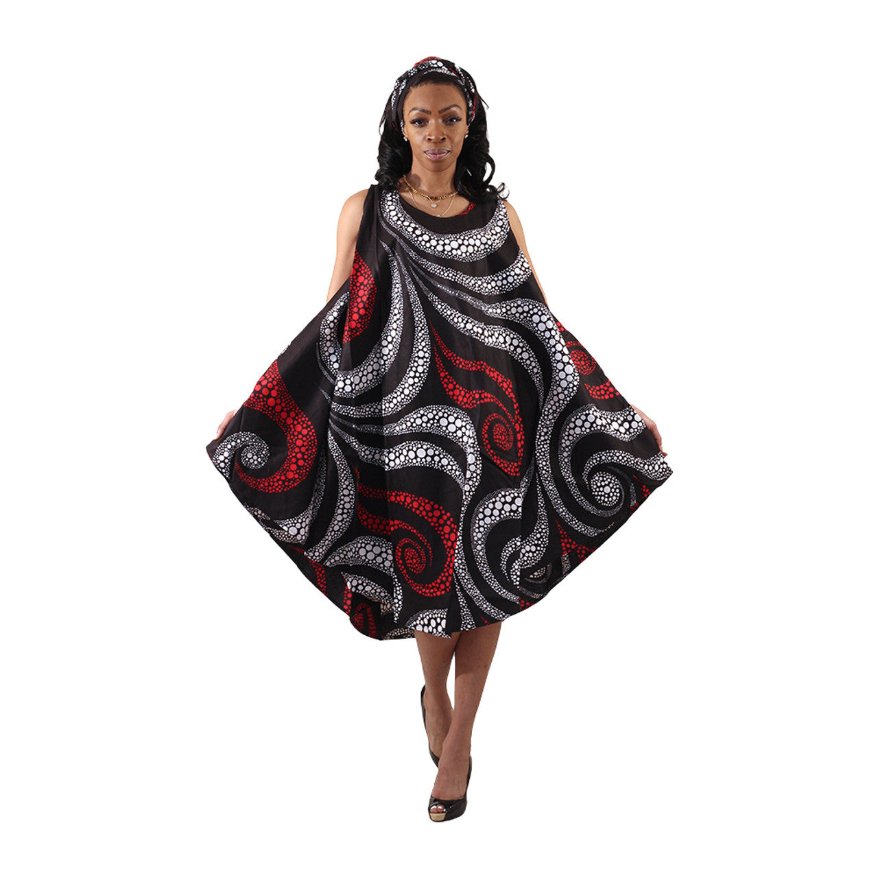African Ankara Print Umbrella Dress-6 Colors