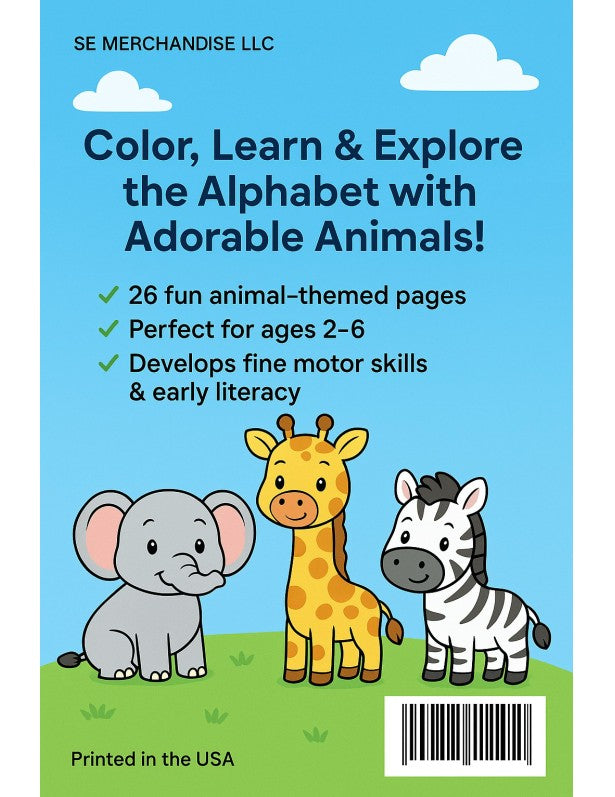 Personalized ABC Coloring Book- Kids Ages 2-6 (Downloadable File)