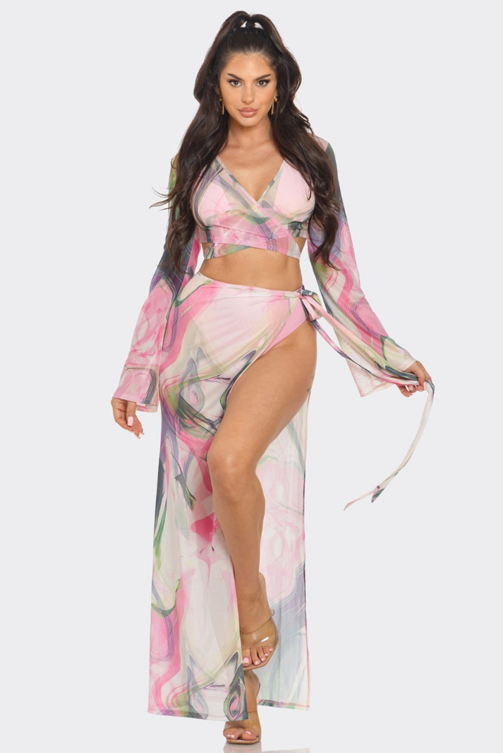 4-PIece Bikini & Coverup Set