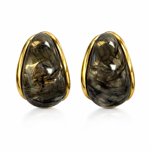 Olivia Black Resin Hoop Earrings