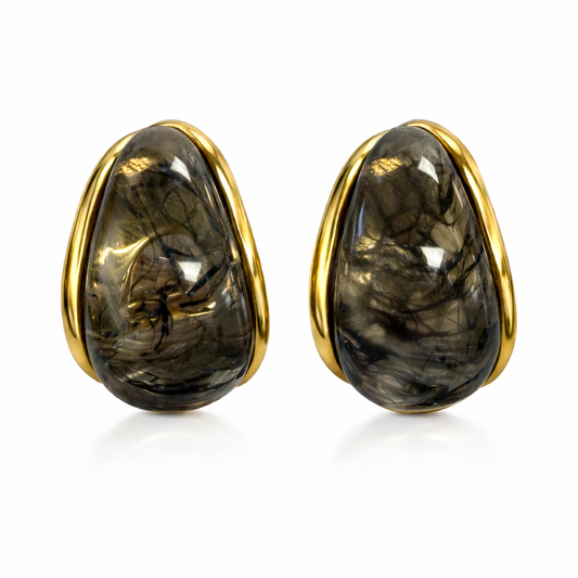 Olivia Black Resin Hoops