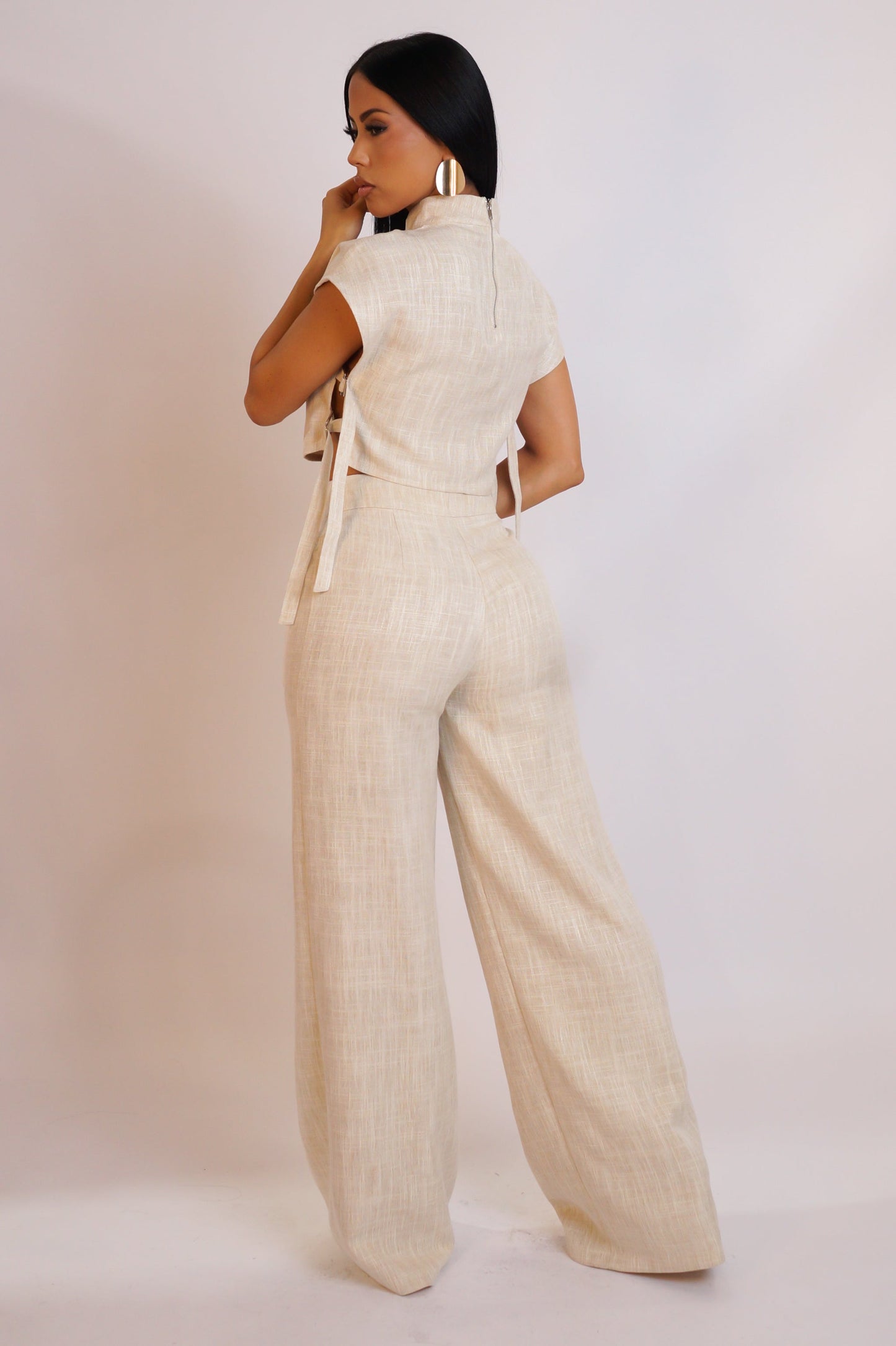 All that Linen Pants Set- Cream