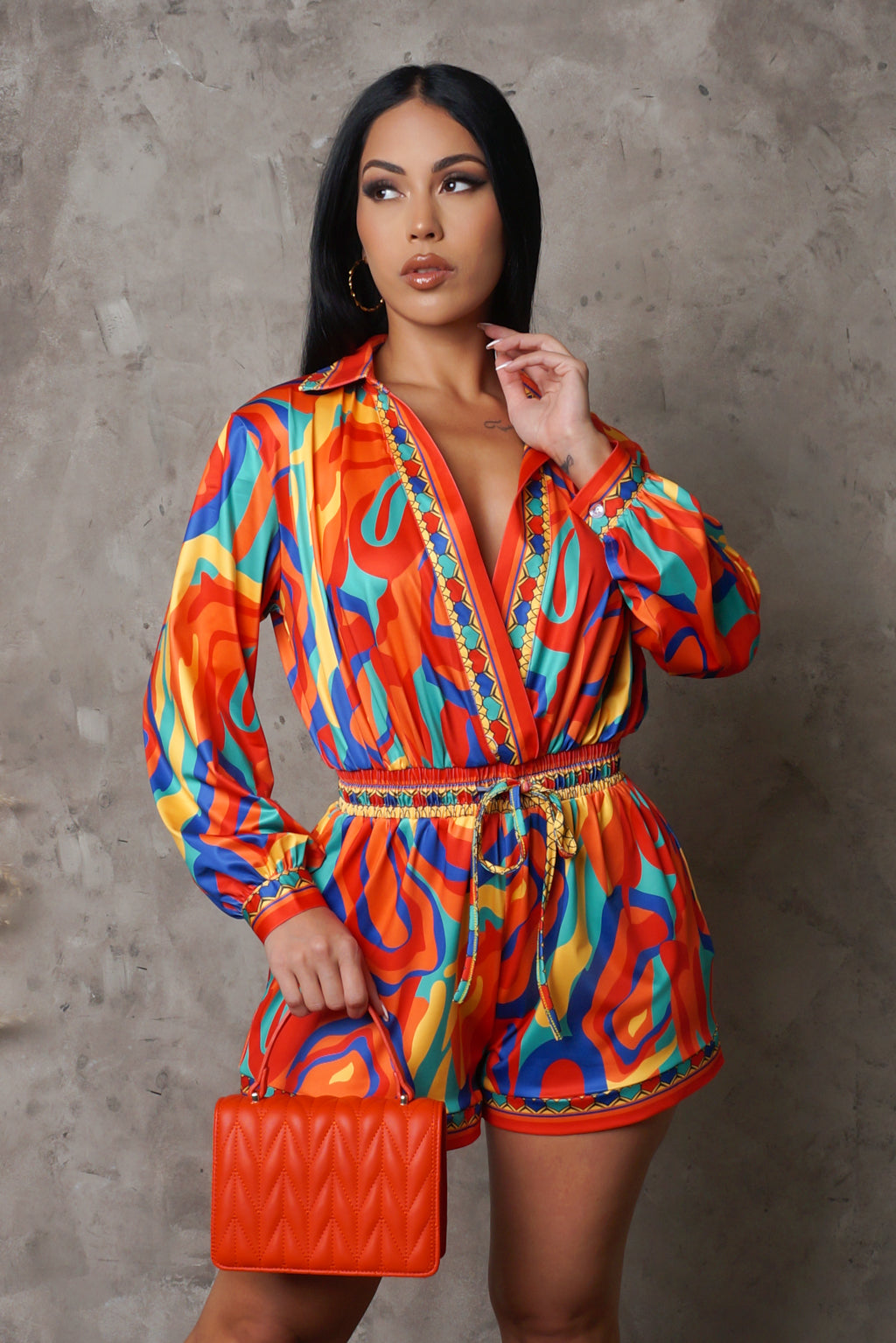 Bold Colors Waist String Romper