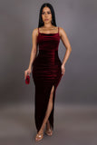 Velvet Dream Side Slit Maxi Dress