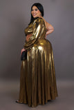 Plus Size Gold Glam Maxi Dress