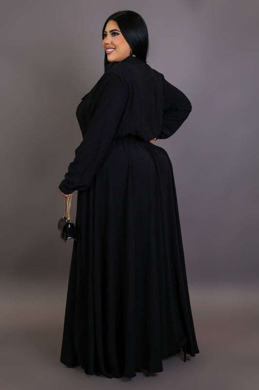 Plus Size Magdalena Maxi Dress- Black