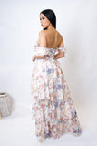 Off Shoulder High Low Tiered Maxi Dress
