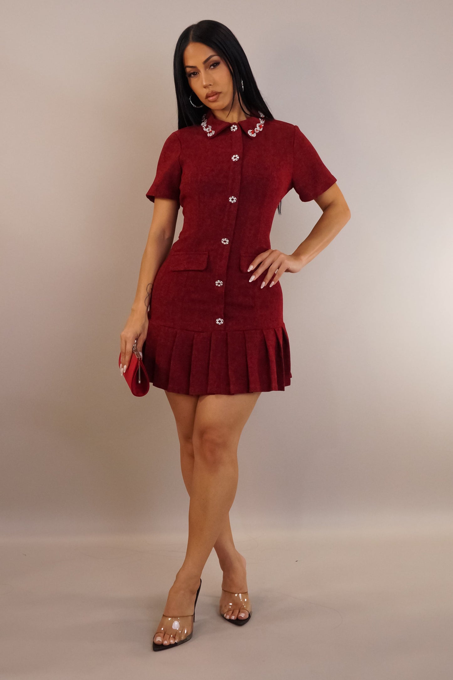 Excuse Me! Mini Dress- Red