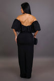 Off Shoulder Black Maxi Dress