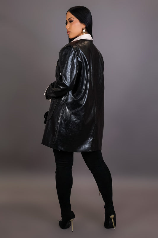 Faux Leather Jacket Dress