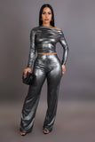 Metallic Pants Set