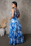Blue & White Floral "Aruba" Maxi Dress