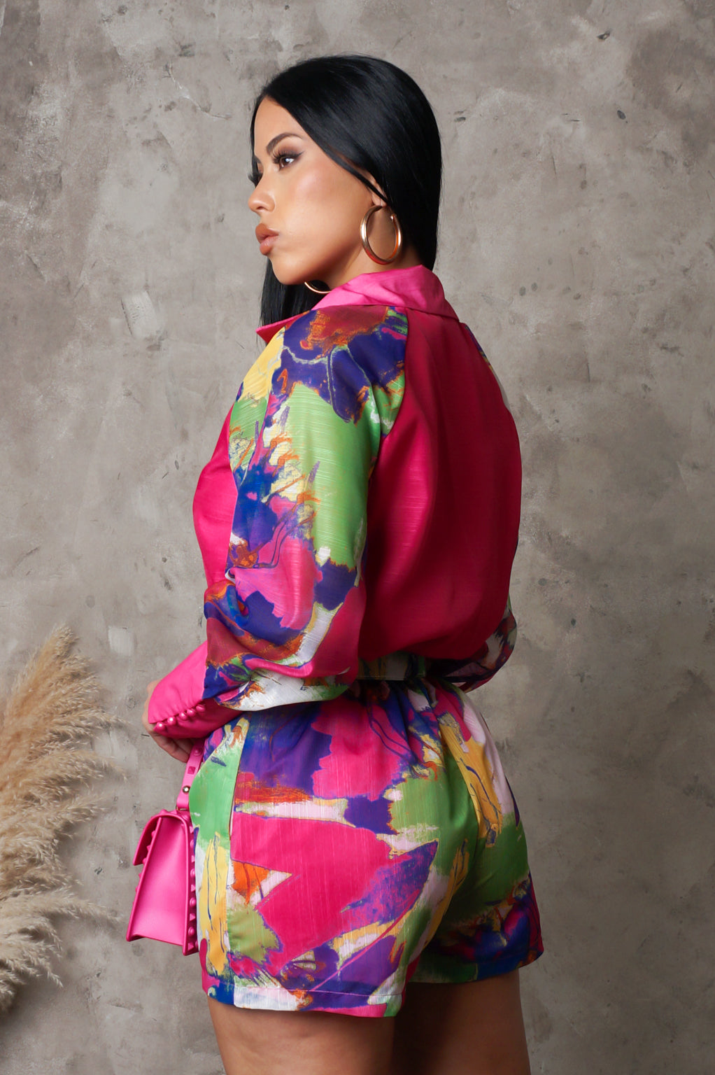 Festive MultiPink Shorts Set