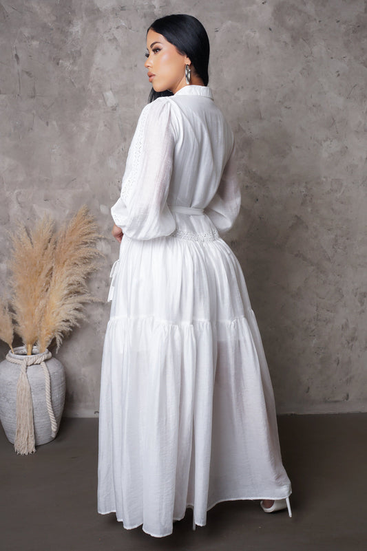White Linen Maxi Dress