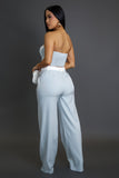Contrast Pants & Cropped Top Set