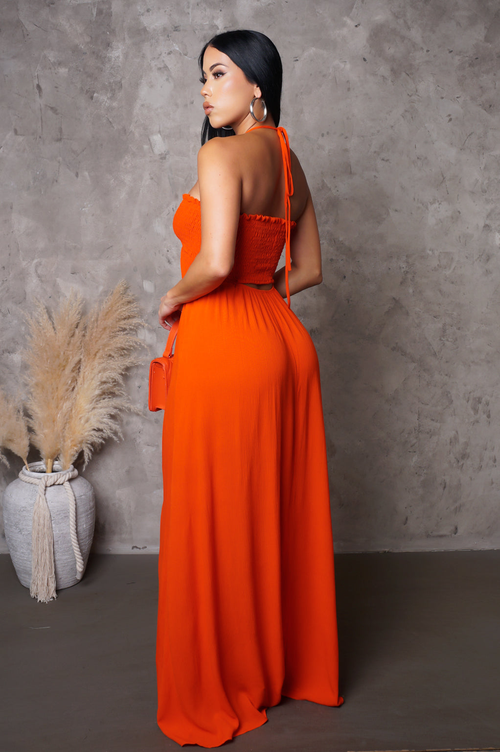 Rayon Halter Maxi Dress