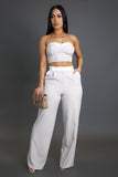 Contrast Pants & Cropped Top Set