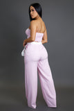 Contrast Pants & Cropped Top Set