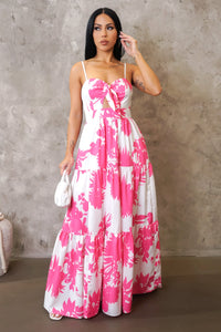 "Love in Italy" Pink & White Maxi Dress