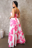 "Love in Italy" Pink & White Maxi Dress