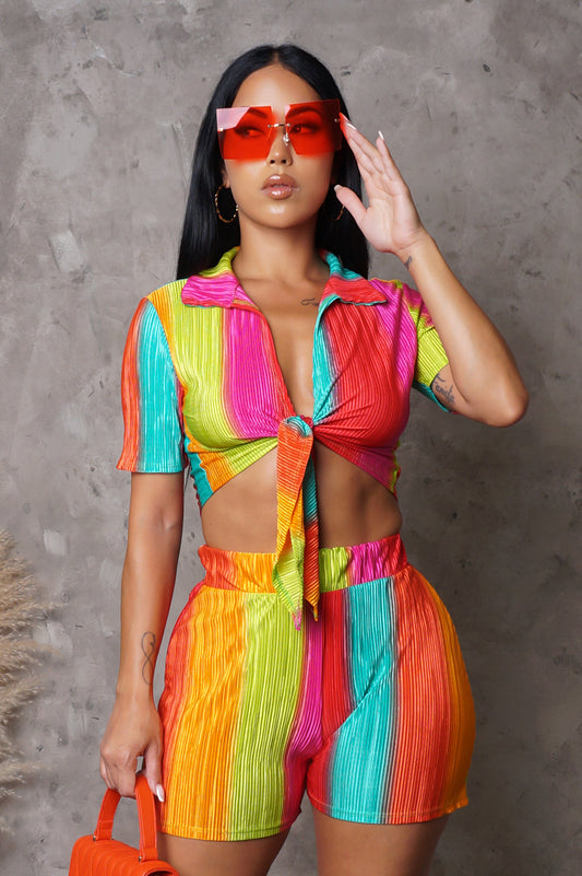 "Rays of Sunset" Shorts Set