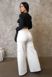 Rhinestoned White Pants