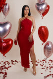 Galantine High Slit Midi Dress