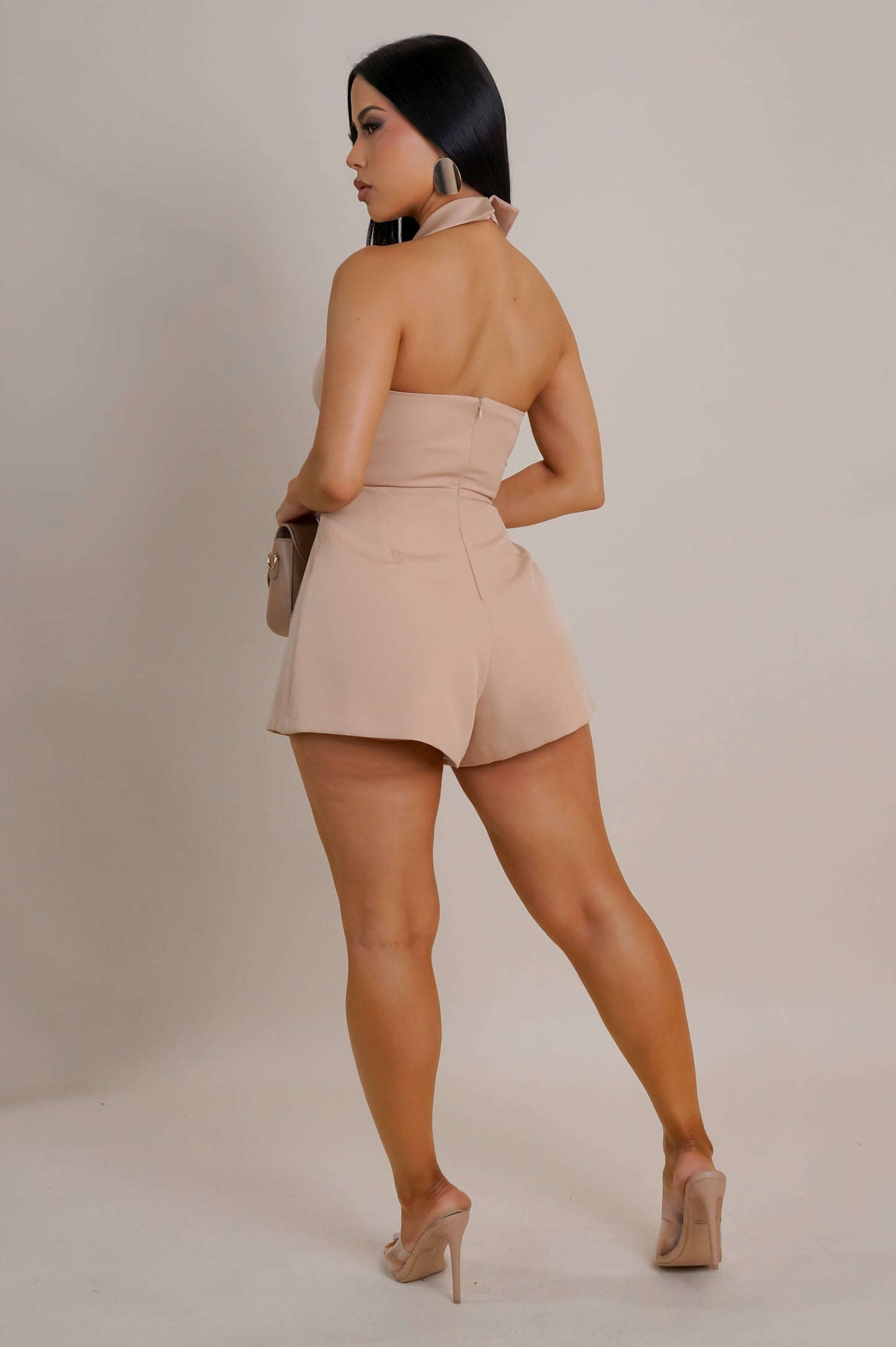 Knot Front Halter Romper